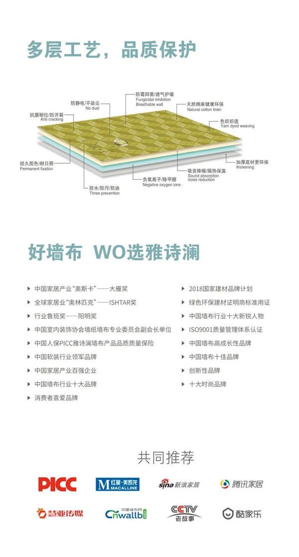 雅詩瀾墻布窗簾發(fā)力產(chǎn)品研發(fā)，推動行標、國標制定